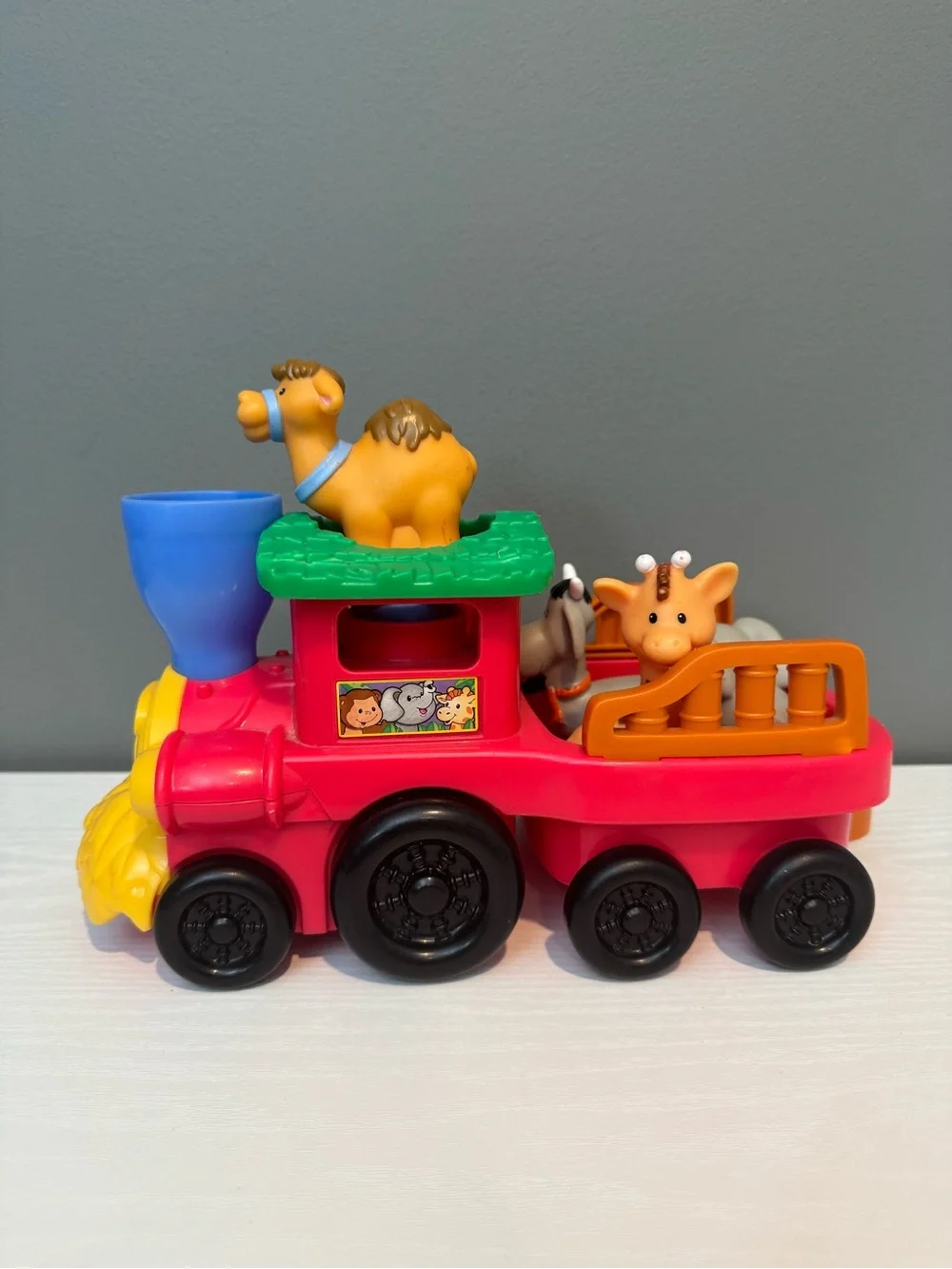 Colorful Animal fisher price little people Train Toy - Red, Blue, Green, Orange